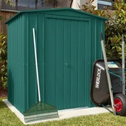 6' X 3' Globel Heritage Green Apex Metal Shed (1.84m X 0.92m) -Halls || Lifetime || Keter Sales lotus hg 6 feet 2 min