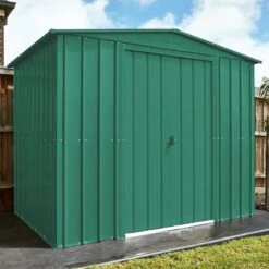 8' X 6' Globel Heritage Green Apex Metal Shed (2.45m X 1.85m)