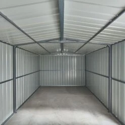 10' X 19' Globel Anthracite Grey Double Door Metal Workshop (3.07m X 5.88m) -Halls || Lifetime || Keter Sales lotus1019wsag lotus 10x19 hinged workshop cutout1 5