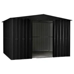 10' X 7' Globel Anthracite Grey Metal Shed (3.07m X 2.16m) -Halls || Lifetime || Keter Sales lotus107ag lotus 10x7 anthracite metal shed cutout2