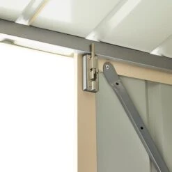 10' X 15' Globel Anthracite Grey Double Door Metal Workshop (3.07m X 4.64m) -Halls || Lifetime || Keter Sales lotus10x15wsag 10x15 lotus grey metal workshop close up9 min