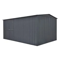 10' X 15' Globel Anthracite Grey Double Door Metal Workshop (3.07m X 4.64m) -Halls || Lifetime || Keter Sales lotus10x15wsag 10x15 lotus grey metal workshop cutout3 min