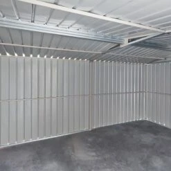 10' X 19' Globel Anthracite Grey Double Door Metal Workshop (3.07m X 5.88m) -Halls || Lifetime || Keter Sales lotus10x19wsag 10x19 lotus grey metal workshop close up6 min