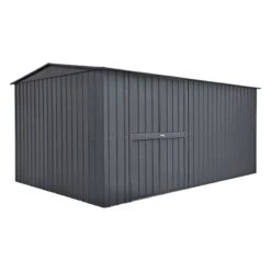 10' X 23' Globel Double Door Workshop - Athracite Grey (2.9m X 7m) -Halls || Lifetime || Keter Sales lotus10x23wsag 10x23 lotus grey metal workshop cutout1 min