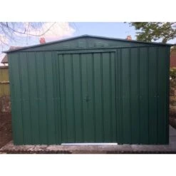 10' X 6' Globel Heritage Green Apex Metal Shed (3.07 X 1.85m)