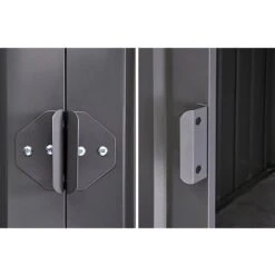 10' X 7' Globel Anthracite Grey Metal Shed (3.07m X 2.16m) -Halls || Lifetime || Keter Sales lotus10x7ags 10x7 lotus grey metal shed close up11 min