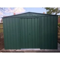 10' X 8' Globel Heritage Green Apex Metal Shed (3.07 X 2.47m)