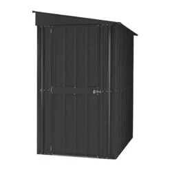 4' X 8' Globel Lean To Anthracite Grey Metal Shed (1.24m X 2.42m) 23 4' X 8' Globel Lean To Anthracite Grey Metal Shed (1.24m X 2.42m) -Halls || Lifetime || Keter Sales lotus48ltag lotus 4x8 lean to anthracite cutout5