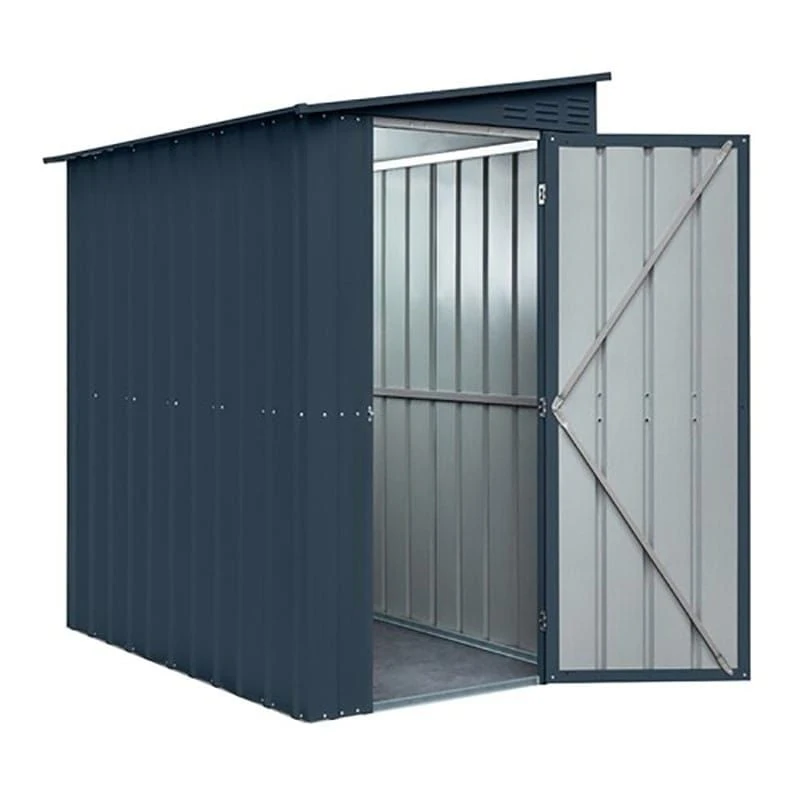 4' X 6' Globel Lean To Anthracite Grey Metal Shed (1.24m X 1.8m) 5 4' X 6' Globel Lean To Anthracite Grey Metal Shed (1.24m X 1.8m) - Image 5