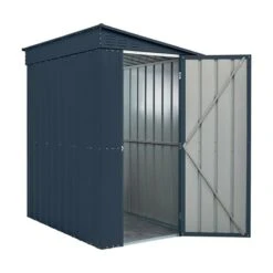 4' X 8' Globel Lean To Anthracite Grey Metal Shed (1.24m X 2.42m) 18 4' X 8' Globel Lean To Anthracite Grey Metal Shed (1.24m X 2.42m) -Halls || Lifetime || Keter Sales lotus4x8leantoags 4x8 lotus lean to grey metal shed cutout1 min
