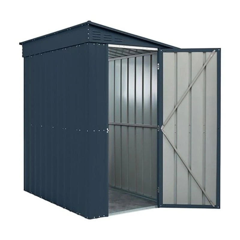 4' X 8' Globel Lean To Anthracite Grey Metal Shed (1.24m X 2.42m) 5 4' X 8' Globel Lean To Anthracite Grey Metal Shed (1.24m X 2.42m) - Image 5