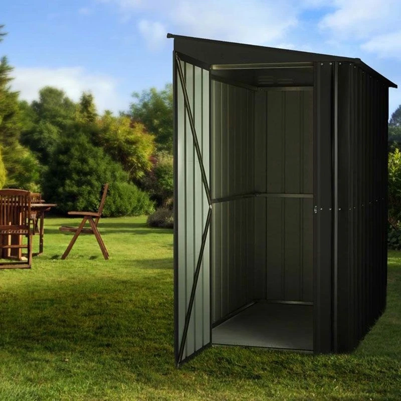 4' X 8' Globel Lean To Anthracite Grey Metal Shed (1.24m X 2.42m) 2 4' X 8' Globel Lean To Anthracite Grey Metal Shed (1.24m X 2.42m) - Image 2