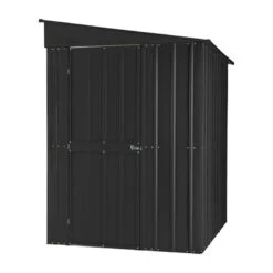 5' X 8' Globel Lean To Anthracite Grey Metal Shed (1.55m X 2.42m) -Halls || Lifetime || Keter Sales lotus58ltag lotus 5x8 lean to anthracite cutout1