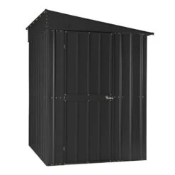 5' X 8' Globel Lean To Anthracite Grey Metal Shed (1.55m X 2.42m) -Halls || Lifetime || Keter Sales lotus58ltag lotus 5x8 lean to anthracite cutout2