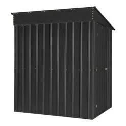 5' X 8' Globel Lean To Anthracite Grey Metal Shed (1.55m X 2.42m) -Halls || Lifetime || Keter Sales lotus58ltag lotus 5x8 lean to anthracite cutout4