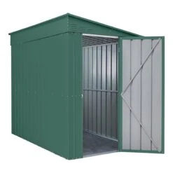 5' X 8' Globel Heritage Green Lean-To Metal Shed (1.55m X 2.42m) -Halls || Lifetime || Keter Sales lotus5x8leantohgs 5x8 lotus lean to green metal shed cutout4 min