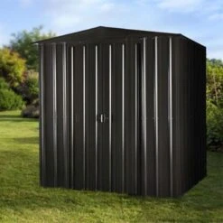 6' X 4' Globel Anthracite Grey Apex Metal Shed (1.84m X 1.23m) -Halls || Lifetime || Keter Sales lotus64agsolid 6x4 grey main