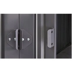 6' X 4' Globel Anthracite Grey Apex Metal Shed (1.84m X 1.23m) -Halls || Lifetime || Keter Sales lotus64agsolid 6x4 grey no9