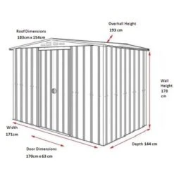 6' X 5' Globel Heritage Green Apex Metal Shed (1.84m X 1.54m) -Halls || Lifetime || Keter Sales lotus65hg 04 1