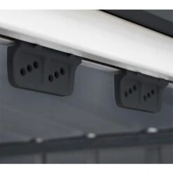 6' X 6' Globel Anthracite Grey Apex Metal Shed (1.83m X 1.85m) -Halls || Lifetime || Keter Sales lotus66ag 6x6 lotus anthracite grey metal shed close up5 min 1