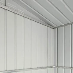 6' X 6' Globel Anthracite Grey Apex Metal Shed (1.83m X 1.85m) -Halls || Lifetime || Keter Sales lotus66ag 6x6 lotus anthracite grey metal shed close up9 min 1