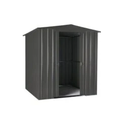 6' X 6' Globel Anthracite Grey Apex Metal Shed (1.83m X 1.85m) -Halls || Lifetime || Keter Sales lotus66ag 6x6 lotus anthracite grey metal shed cutout2 min 1