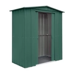 6' X 3' Globel Heritage Green Apex Metal Shed (1.84m X 0.92m) -Halls || Lifetime || Keter Sales lotus6x3hgs 6x3 lotus green apex metal shed cutout1 min