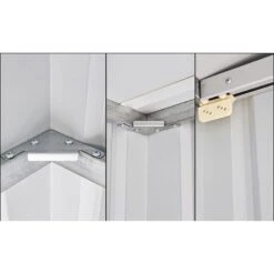 6' X 4' Globel Anthracite Grey Apex Metal Shed (1.84m X 1.23m) -Halls || Lifetime || Keter Sales lotus6x4ags 6x4 lotus grey apex metal shed close up6 min