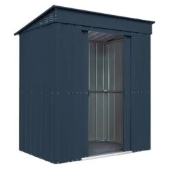 6' X 4' Globel Anthracite Grey Pent Metal Shed (1.8m X 1.24m) -Halls || Lifetime || Keter Sales lotus6x4pentags 6x4 lotus grey pent metal shed cutout2 min