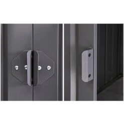 6' X 5' Globel Anthracite Grey Apex Metal Shed (1.71m X 1.44m) -Halls || Lifetime || Keter Sales lotus6x5ags 6x5 lotus anthracite grey apex metal shed handle min