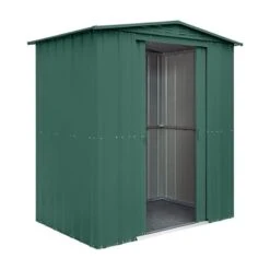 6' X 5' Globel Heritage Green Apex Metal Shed (1.84m X 1.54m) -Halls || Lifetime || Keter Sales lotus6x5hgs 6x5 lotus green apex metal shed cutout2 min