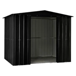 8' X 5' Globel Anthracite Grey Metal Shed (2.45m X 1.54m) -Halls || Lifetime || Keter Sales lotus85ag lotus 8x5 anthracite metal shed cutout2