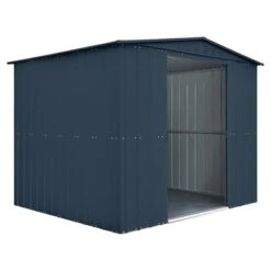 8' X 8' Globel Anthracite Grey Apex Metal Shed (2.45m X 2.47m) -Halls || Lifetime || Keter Sales lotus88ag 8x8 lotus anthracite grey metal shed cutout2 min 1