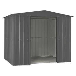 8' X 8' Globel Anthracite Grey Apex Metal Shed (2.45m X 2.47m) -Halls || Lifetime || Keter Sales lotus88ag 8x8 lotus anthracite grey metal shed cutout3 min 1