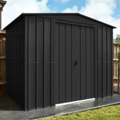 8' X 3' Globel Anthracite Grey Apex Metal Shed (2.34m X 0.82m)