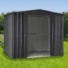 8' X 6' Globel Anthracite Grey Apex Metal Shed (2.34m X 1.75m)