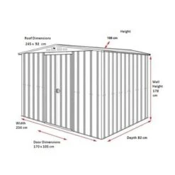 8' X 3' Globel Anthracite Grey Apex Metal Shed (2.34m X 0.82m) -Halls || Lifetime || Keter Sales lotus 8x3 tech min
