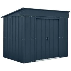 6' X 4' Globel Anthracite Grey Low Pent Metal Shed (1.8m X 1.24m) -Halls || Lifetime || Keter Sales lotuslowpent64agbun 6x4 lotus grey low pent metal shed cutout1 min