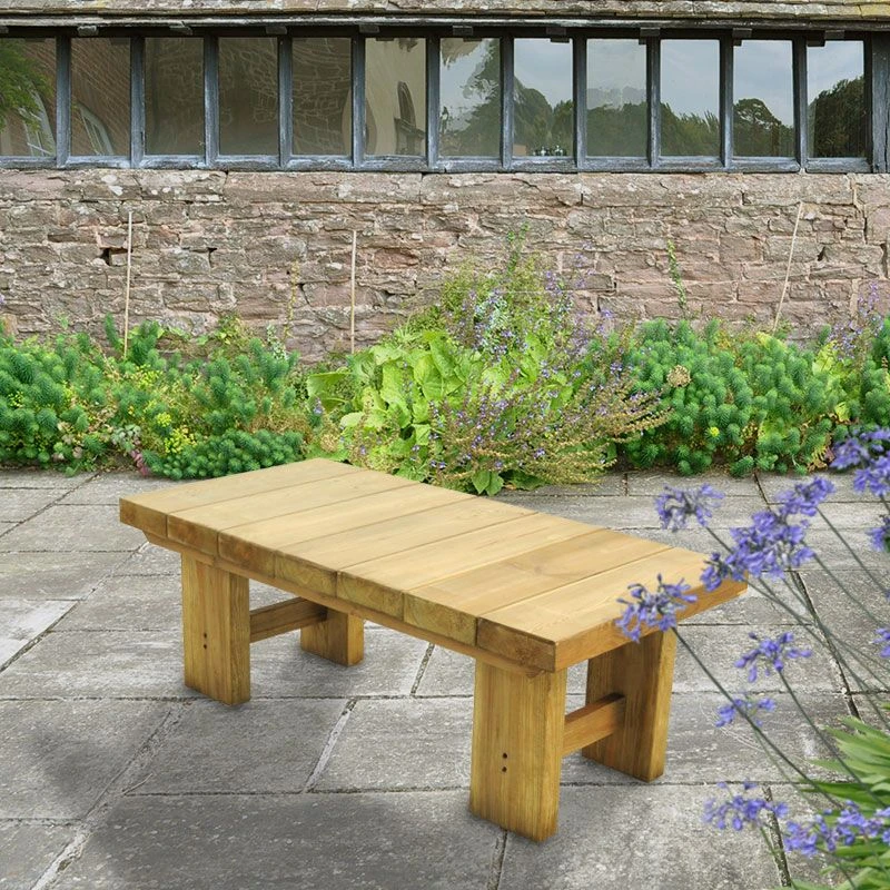 Forest Low Sleeper Wooden Garden Table 4'x2' (1.2x0.6m) 1 Forest Low Sleeper Wooden Garden Table 4'x2' (1.2x0.6m)