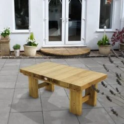 Forest Low Sleeper Wooden Garden Table 4'x2' (1.2x0.6m) 11 Forest Low Sleeper Wooden Garden Table 4'x2' (1.2x0.6m) -Halls || Lifetime || Keter Sales lstab12hd 1