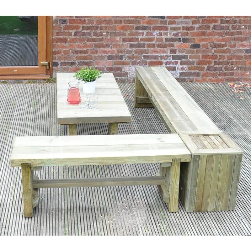 Forest Low Sleeper Wooden Garden Table 4'x2' (1.2x0.6m) 6 Forest Low Sleeper Wooden Garden Table 4'x2' (1.2x0.6m) - Image 6