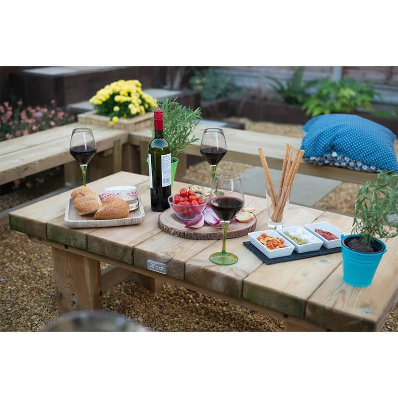Forest Low Sleeper Wooden Garden Table 4'x2' (1.2x0.6m) 7 Forest Low Sleeper Wooden Garden Table 4'x2' (1.2x0.6m) - Image 7