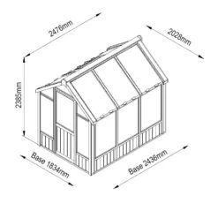8'x6' Forest Vale Victorian Wooden Greenhouse (2.4x1.8m) - Installation Included -Halls || Lifetime || Keter Sales m8x6ghin 6