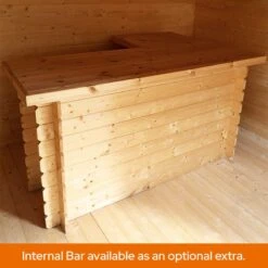 Mercia 4m X 4m Corner Log Cabin (34mm) - Double Glazed 16 Mercia 4m X 4m Corner Log Cabin (34mm) - Double Glazed -Halls || Lifetime || Keter Sales mercia log cabin internal bar optional extra 1 3