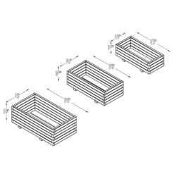 Forest Durham Rectangular Wooden Garden Planter 3'x1'9 (0.9x0.5m) - Set Of 3 -Halls || Lifetime || Keter Sales mfd83 3 min 5