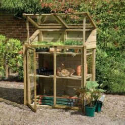 Halls || Lifetime || Keter Sales 34 4'x2' Forest Wooden Small Mini Lean To Greenhouse (1.2x0.62m)
