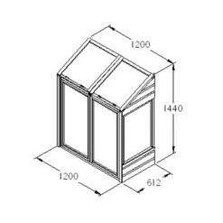 4'x2' Forest Wooden Small Mini Lean To Greenhouse (1.2x0.62m) -Halls || Lifetime || Keter Sales mgh mini greenhouse drawing