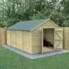15' X 10' Forest 4Life 25yr Guarantee Overlap Pressure Treated Windowless Double Door Apex Wooden Shed (4.48m X 3.2m)