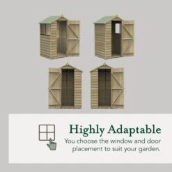4' X 3' Forest 4Life 25yr Guarantee Overlap Pressure Treated Apex Wooden Shed (1.34m X 1m) -Halls || Lifetime || Keter Sales opa43m flexible