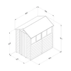 6' X 4' Forest 4Life 25yr Guarantee Overlap Pressure Treated Apex Wooden Shed - 4 Windows (1.89m X 1.34m) -Halls || Lifetime || Keter Sales opa464wmf 4